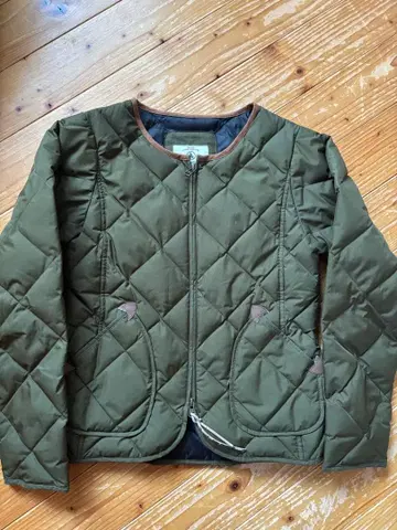 AIGLE 올리브 그린 퀼팅 다운 자켓