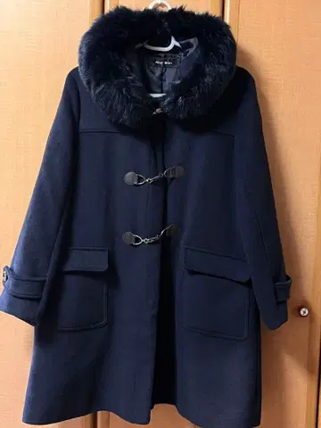 빅 사이즈 네이비 더플 코트 새상품급