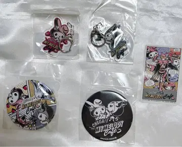 [ 미개봉 새상품 ] 오네가이 마이멜로디 카페 아크릴 키링, 캔 배지