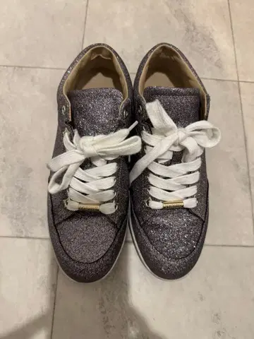 새상품급 Jimmiy Choo 지미추 글리터 실버 스니커즈