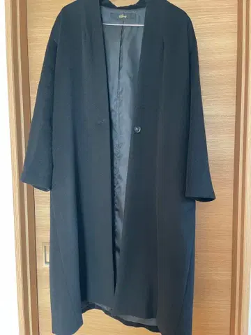 Squady 노카라 롱 코트 블랙