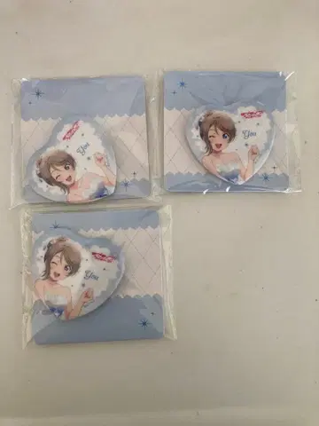 러브 라이브! 선샤인!! 하트형 캔뱃지 와타나베 요 3개 세트