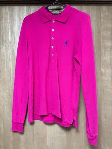 랄프 로렌 핑크 긴팔 피케 셔츠