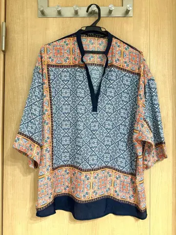 ZARA 기하학 패턴 반소매 튜닉