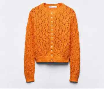 ZARA 오렌지 레이스 가디건 L