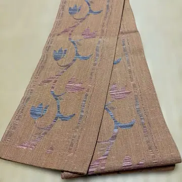 반폭 오비 순수 실크 츠무기