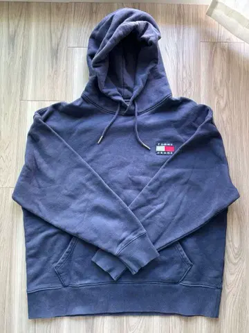 Tommy Jeans 후드티 네이비 자수 로고 풀오버