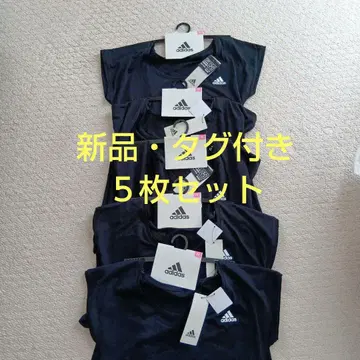 adidas 블랙 반팔 프렌치 슬리브 T셔츠 새상품 택 포함 5개 세트