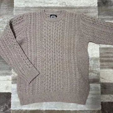 BEAMS 베이지 케이블 니트 스웨터 L