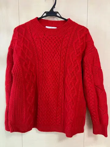 컨버스 도쿄 케이블 니트 스웨터 레드