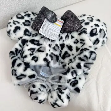 미니 팬캡 레오파드 무늬 화이트 레오파드