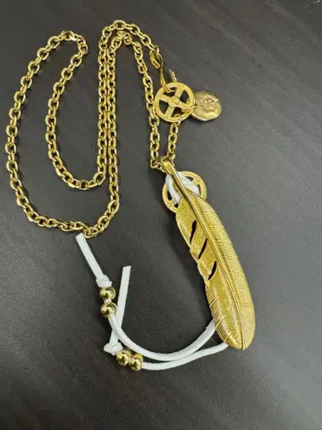 실버 925 소재 특대형 페더 목걸이 금 골드 페더 체인 포함