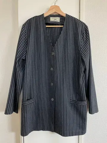 유로 구제 의류 스트라이프 자켓 노카라 아트계 모드 스타일 벨기에 구매