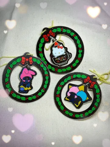 크리스마스 리스형 아크릴 키링 세트