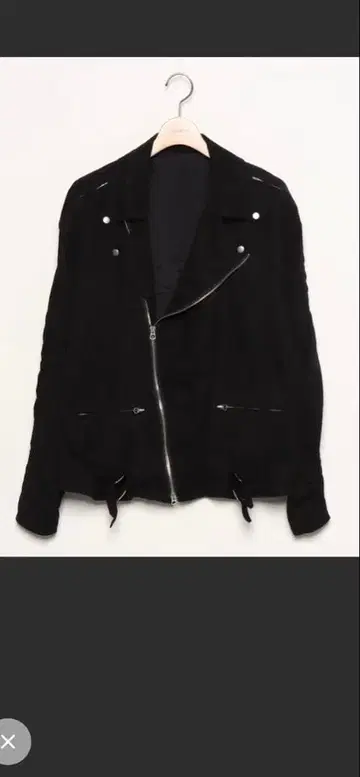 블랙 스웨이드풍 더블 라이더 자켓