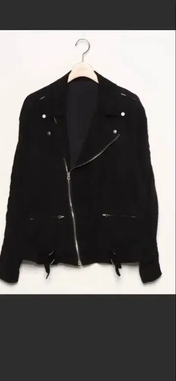 블랙 스웨이드풍 더블 라이더 자켓