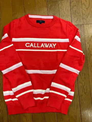 CALLAWAY 스트라이프 스웨터 빨간색