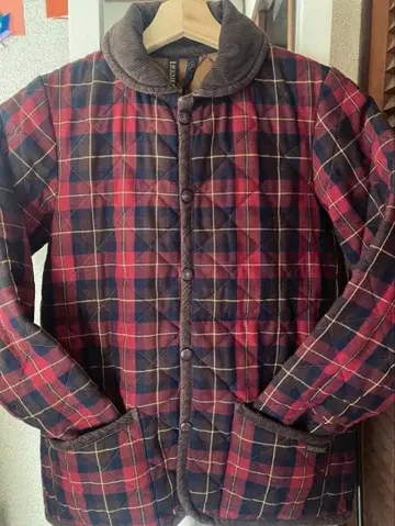 LAVENHAM 자켓 빨간색 브라운 체크