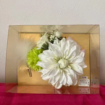 머리 장식 성인식 꽃 화이트 그린