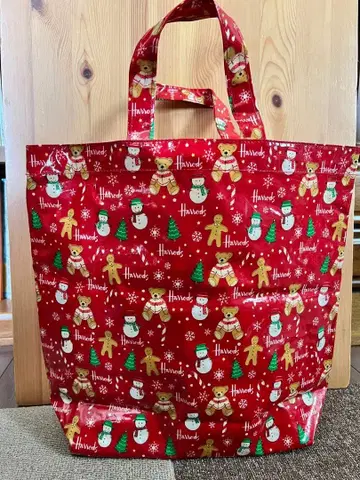 Harrods 토트백 대 크리스마스 빨간색