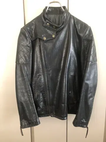 Diamond Geezer 블랙 가죽 싱글 라이더