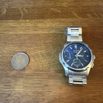 CITIZEN 네이비 스테인리스 쿼츠 손목시계