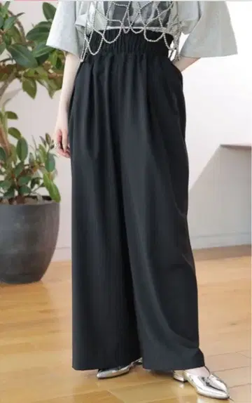 렙심 LEPSIM 슬랙스 개더 와이드 팬츠 블랙