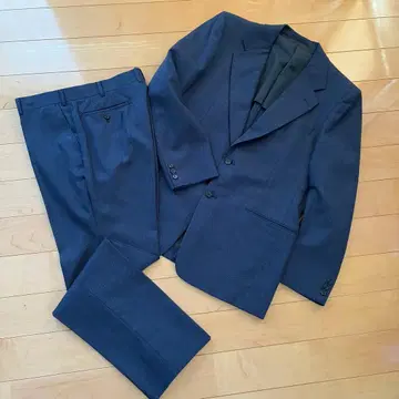 다크 블루 2 피스 울 수트 XL 모 100% 노턱