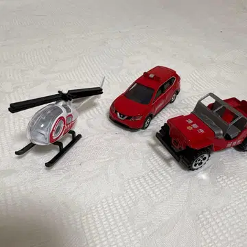 빨간색 미니카 3점 세트 경찰청 시리즈