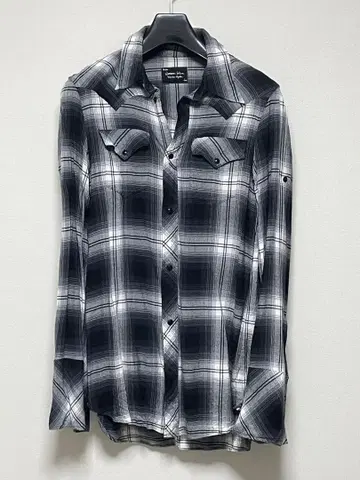 [레어] 넘버 나인 체크 무늬 웨스턴 셔츠 레이온