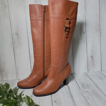 미시 데 미시 마드라스 롱 부츠 23.5cm 와이드 힐 YKK