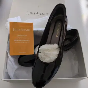 HILLS AVENUE 블랙 플레인 블랙 에나멜 신발 23.5cm