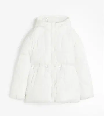 H&M 드로우 스트링 허리 퍼퍼 자켓 화이트