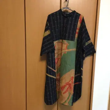 빈티지 원단 원피스 감물 염색