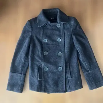 ZARA BASIC 그레이 더블 브레스트 피 코트