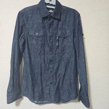 G-STAR 다크 블루 데님 셔츠 긴팔 S
