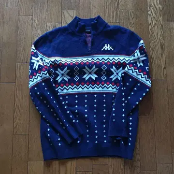 카파 노르딕 무늬 스웨터 L 사이즈 네이비