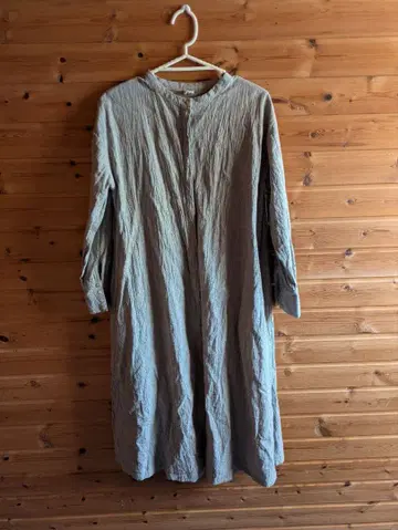 08Mab 그레이 린넨 혼방 롱 원피스