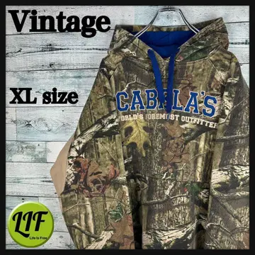 빈티지 자수 칼리지 로고 후드 맨투맨 리얼 트리 카모 XL 5119