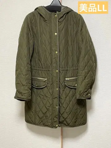 [ 새상품급 ] 올리브색 퀼팅 롱 코트 LL