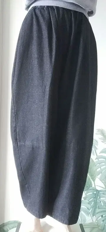 LILASIC 블랙 와이드 팬츠 허리밴딩 끈 조절 있음