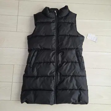 [택 포함 새상품] 다운 베스트 롱다운 블랙 체형 커버 M~L