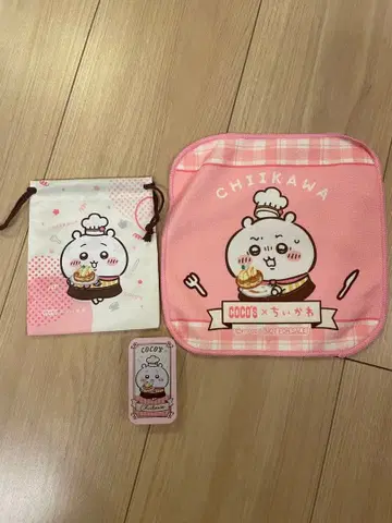 미사용 코스 치이카와 (먼작귀) 복조리 손수건 슬라이드 케이스 3종 세트