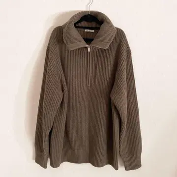 GU 로우 게이지 하프 지퍼 스웨터 브라운 L