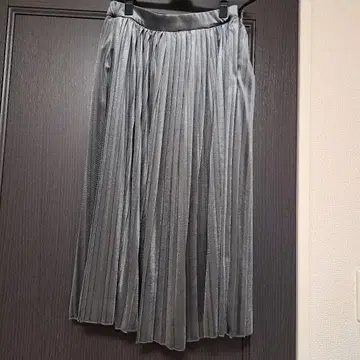 인덱스 플리츠 스커트 M 실버