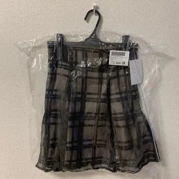 MERCURYDUO 시어 체크 백 레이스업 미니 치마바지