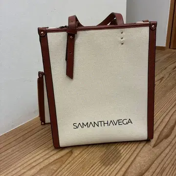 SAMANTHAVEGA 토트백 아이보리/브라운