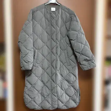 어반 리서치 그레이 퀼팅 다운 롱 코트