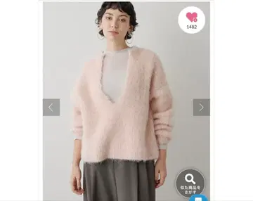 Whim Gazette 믹스얀 V넥 풀오버 시착만 한 상품 새상품급