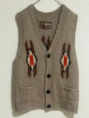 Kanata 니트 베스트 치마요 패턴 오르테가 베이지 캐나다제